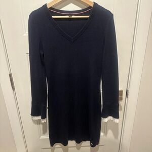 Tommy Hilfiger Elegant Navy V-Neck Dress